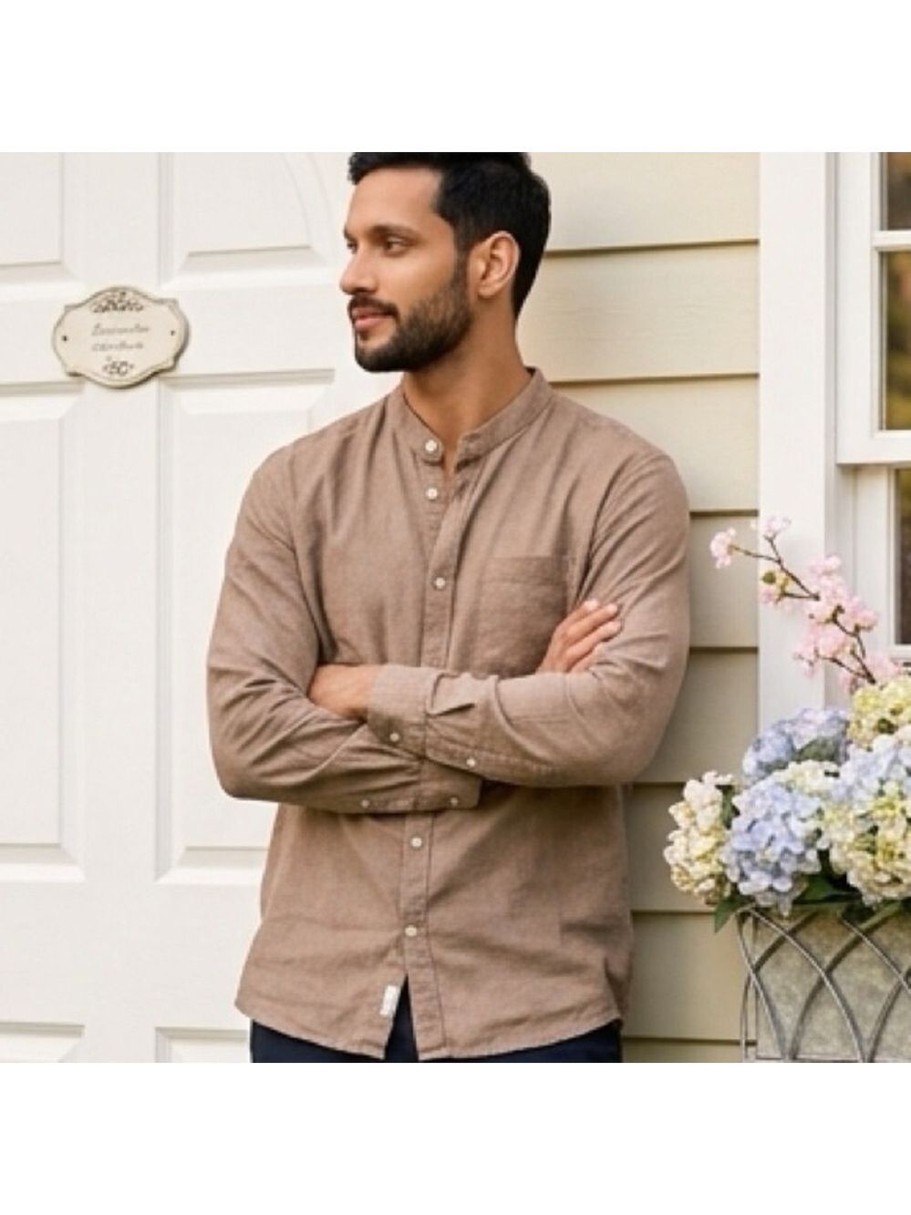 H&M Beige Regular Fit Shirt